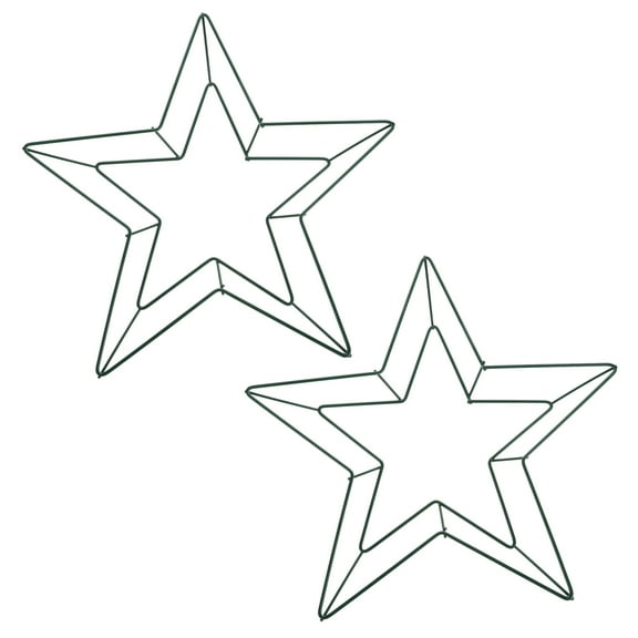 TABLZONE 2Pcs Green Iron Wire Wreath Frame Star Shape for Festival Decoration and Craft Making