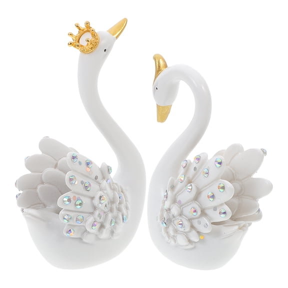 WORGEOUS 2pcs Swan Dashboard Decorations Cute Car Ornaments Dashboard Accessories for Vehicle Interior Styling