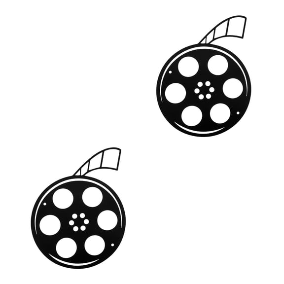 WORGEOUS 2pcs Retro Iron Movie Reel Wall Sculpture for Theater and Movie Room Decor Movie Theme Party Decoration Wall Hanging Craft Ornament
