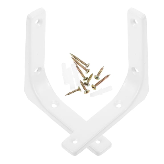WORGEOUS 2-Pack White Triangle Shelf Brackets for Wall Mounting, Floating Shelf Supports with 90 Degree Angle, Wall Brackets