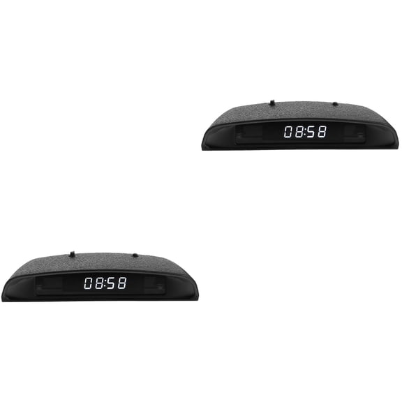 WORGEOUS 2pcs Digital Temperature Dashboard Clock Vehicle Gauge LED Clocks