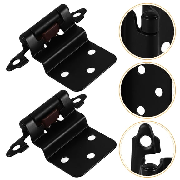 Soft Closing Kitchen Cabinet Hinges with Strong Metal Material for DIY Use Black Color 2 Pcs