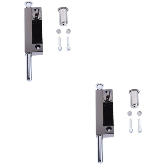 WORGEOUS 2pcs Door Security Foot Lock Zinc Alloy Security Slide Bolt Lock Spring Latch Lock