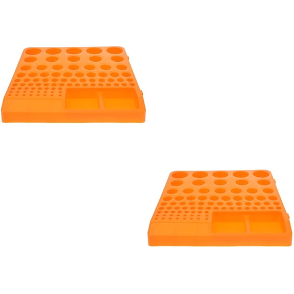 WORGEOUS 2pcs Drill Bit Plastic Storage Rack Drill Bit Organizer 80-hole Drill Bit Tool Organizer Holder