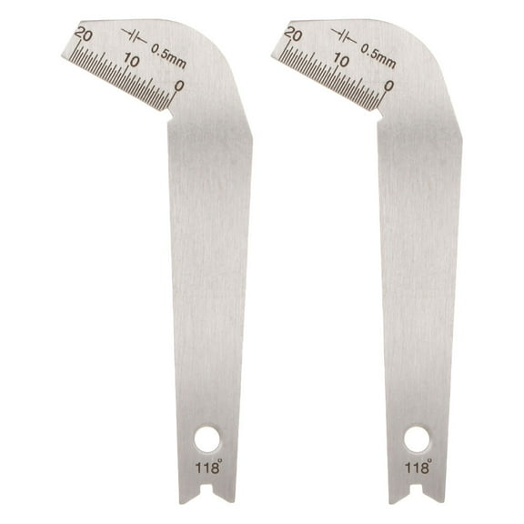 WORGEOUS 2pcs Drill Bits Angle Gauge Angle Gauge Model Stainless Steel Drill Bit Angle Gauge Measuring Tool