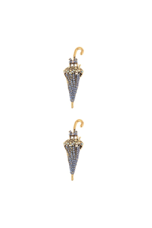 2pcs Rhinestone Umbrella Brooch Set for Women, Elegant Lapel Pins for Clothing, Stylish Umbrella Shape Accessories for Jackets