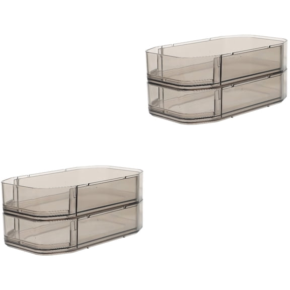 WORGEOUS 2-Pack Stacked Drawer Storage Boxes, Desktop and Home Organizer, Versatile Multi-Style Storage Solution for Office and Bedroom