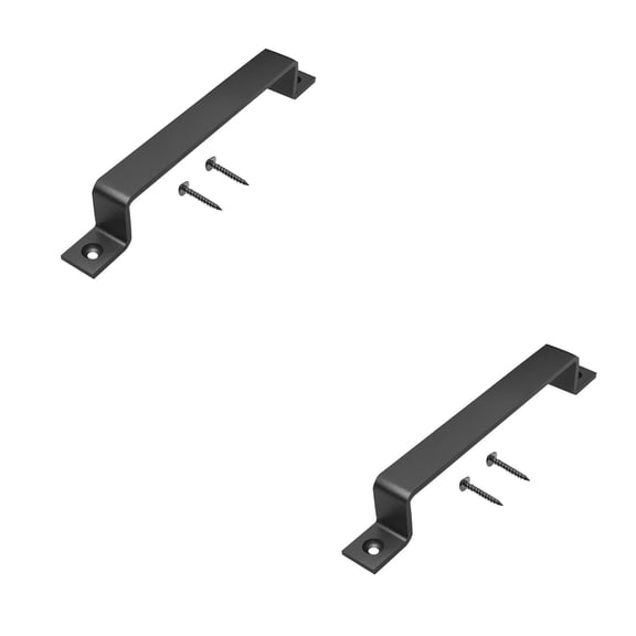 WORGEOUS 2pcs Garage Barn Door Handle Double-side Black Vintage Gate Handle for Cabinet