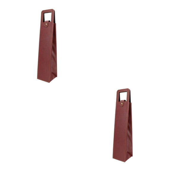 WORGEOUS 2pcs Gift Bag Single Carrier Rustic Reusable Beer Tote Holder Bottle Wrap with Handles for Birthdays Bridal Showers Gifts Brown