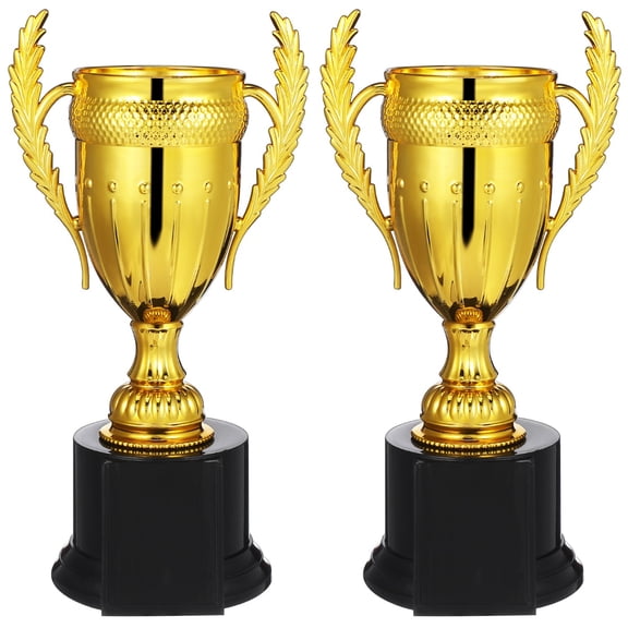 WORGEOUS 2pcs Golden Trophy Plastic Trophy Cup Award Trophy Party Trophy Decor Trophy Cup Model For Sports Competition