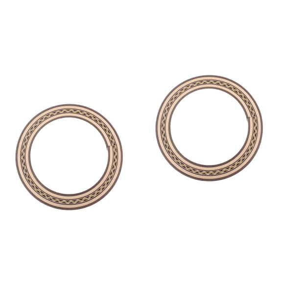 WORGEOUS 2pcs Guitar Rosette Accessories Acoustic Guitar Sound Hole Soundhole Rosette Wooden Guitar Parts Accessories GXB05 (Brown)