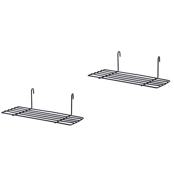 WORGEOUS 2pcs Hanging Wire Shelf Wall Organizer and Display Shelf for Living Room Bedroom(Black)