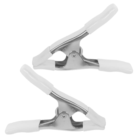 YSNOOWE 2Pcs White Metal Spring Clamps Heavy Duty for Photography Backdrop Stand Secure