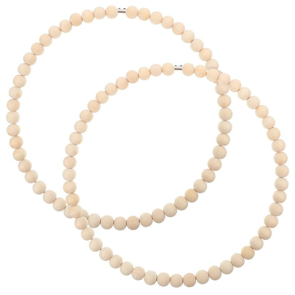 WORGEOUS 2pcs Indoor Wall-Mounted Beaded Circle Decor Set, Beaded Wreath Ornaments for Room Wall Hanging, Elegant Bead Pendant Decorations