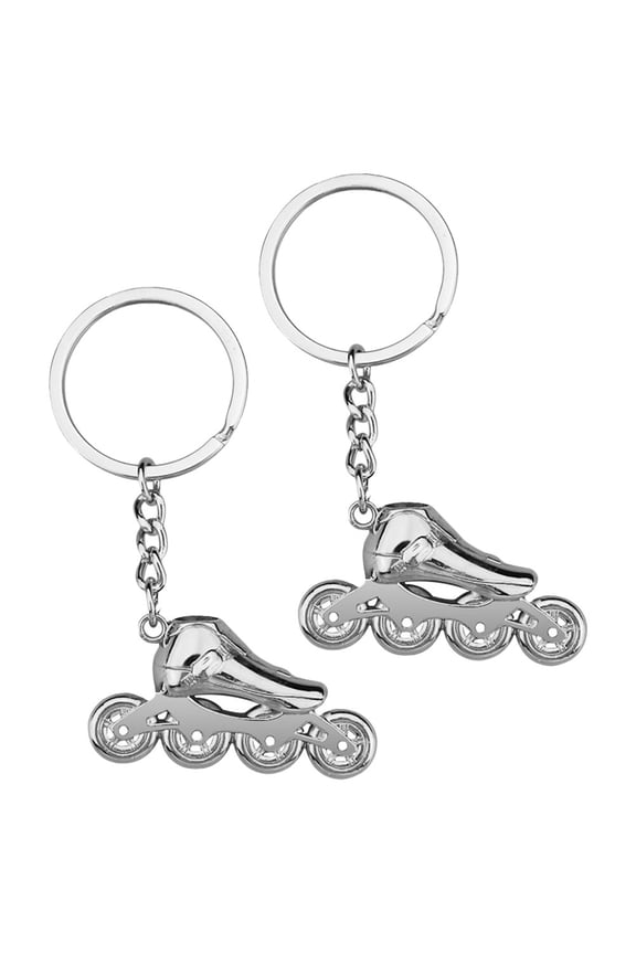 Zinc Alloy Roller Skate Keychain Ornament for DIY Production 2Pcs