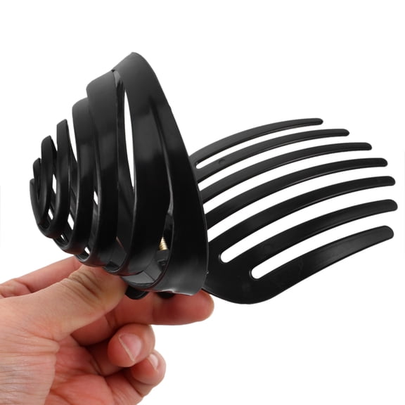 WORGEOUS 2pcs Nonslip Hair Clamp for Women and Girls Black Spiral Hair Holder Small Dome Bun Maker Stylish Round Hair Claw for Bun