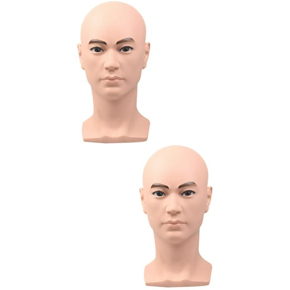 WORGEOUS 2pcs PVC Mannequin Display Stands for Hats Scarves Wigs Glasses Masks Holders