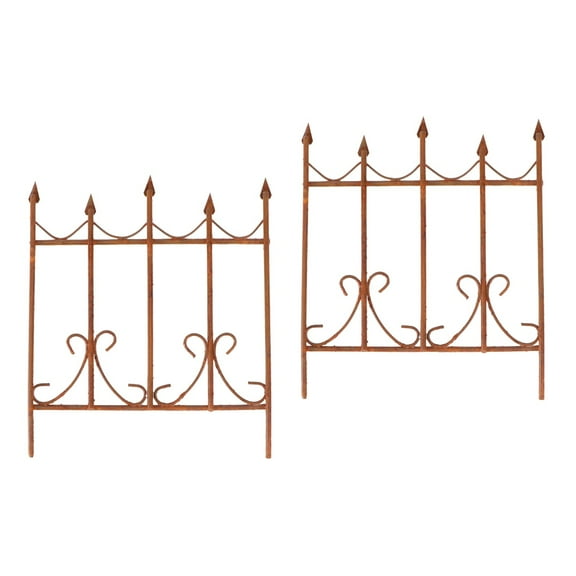 WORGEOUS 2pcs Planter Picket Fence Wrought Picket Fence Garden Fence Christmas Landscape Ornaments