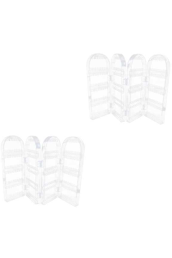 2-Pack Foldable Jewelry Organizer Stand for Earrings and Necklaces, Hanging Display Rack for Accessories Storage
