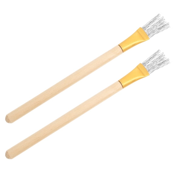 WORGEOUS 2pcs Pottery Clay Wire Brushes With Wooden Handles Clay Texture Brush Sculpting Tools For Texturing Ceramic Polymer Clay Projects