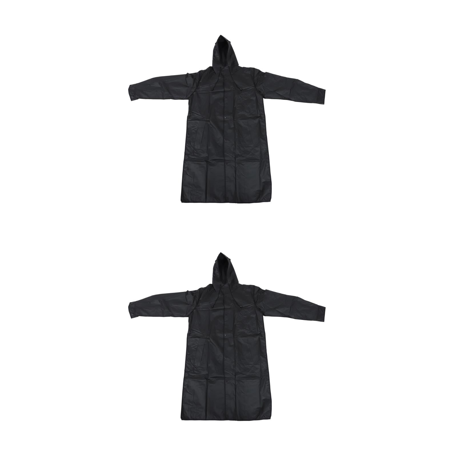 2pcs Rain Ponchos With Hat Outdoors Rain Cape Rain Hooded Raincoat Waterproof Adults Rainwear For Bike Motorcycle Scooter Cycling XXXL