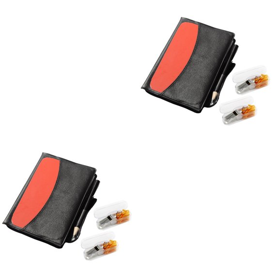 WORGEOUS 2pcs Referee Set Red Yellow and 2pcs Referee Whistle Judge Flipping for Football Soccer
