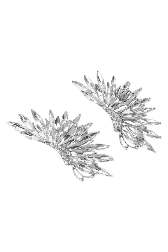 WORGEOUS 2pcs Removable Shoe Clips Crystal Rhinestone Shoe Decorations Elegant Shoe Jewelry For Women Heels Flats Wedding Dress Shoes