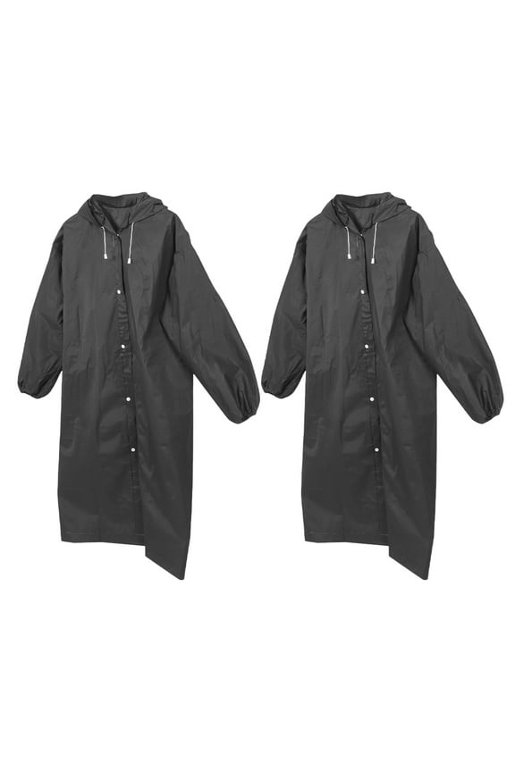 2pcs Reusable Long Rain Raincoat For Adults Extra Thick Waterproof Hooded Raincoats For Men And Women Durable Lightweight Rain Gear For Outdoor Activities Hiking Travel