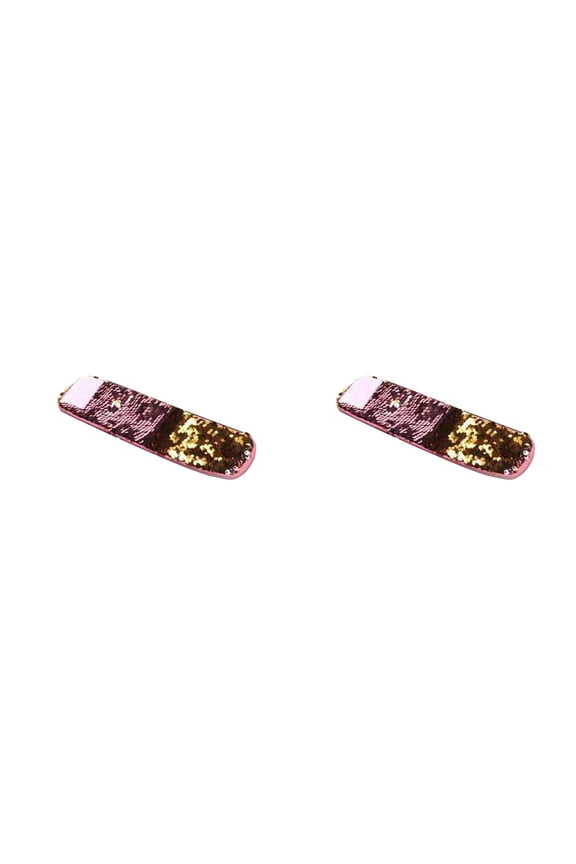 2pcs Reversible Sequin Bracelets Decorative Charm Sequins Slap Wristband Strap Band Women Party Supplies Favors Slap Bracelet for Kids Girls Boys (Pink and Golden)