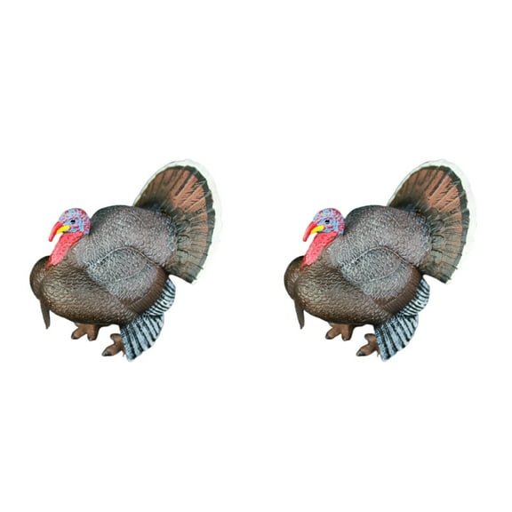 WORGEOUS 2pcs Simulation Turkey Model Realistic Turkey Figurine Wildlife Animal Model Home Miniature Decor Children's Toy Ornament
