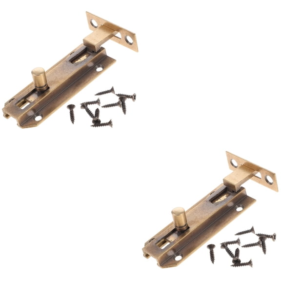 FUEENIRVA 2-Pack Golden Brass Door Latches, and Sturdy, Easy to Install for Home Security and Interior Doors