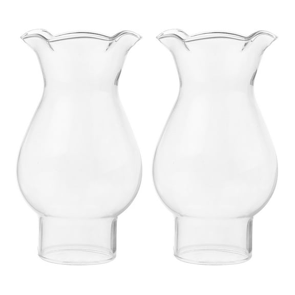 WORGEOUS 2pcs Small Glass Oil Lamp Chimney Glass Kerosene Lantern Replacement Vintage Oil Lamp Glass Globe for Home Decoration Camping rustic Atmosphere