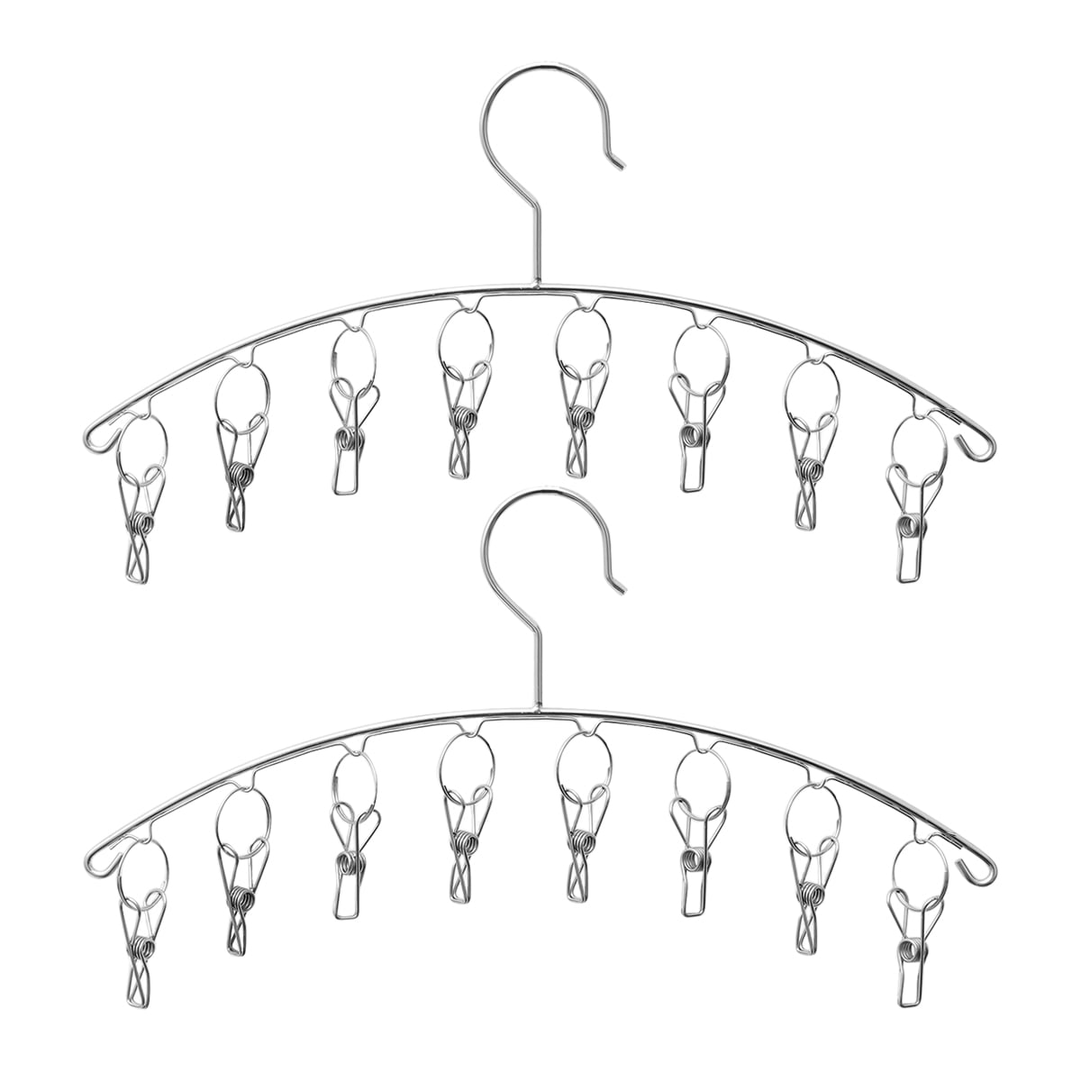 WORGEOUS 2-Pack Stainless Steel Laundry Hanger with 8 Clips, Arch Coat ...