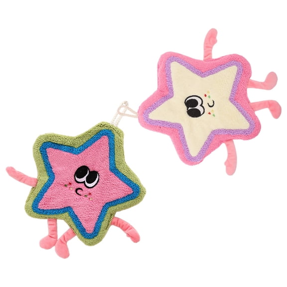WORGEOUS 2pcs Star Shaped Hanging Hand Towels Hand Towels With Hanging Loops Absorbent Hand Towels Kitchen Towels Quick Dry Hand Towels