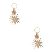 WORGEOUS 2pcs Metal Sun Keychain Set, Car Key Holder, Purse & Handbag Charm Pendant for Women, Girls, Backpacks, Golden Key