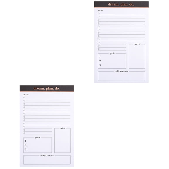 WORGEOUS 2pcs Undated Planner Notepad Tear Off Notepad Portable Planner for Daily Schedule
