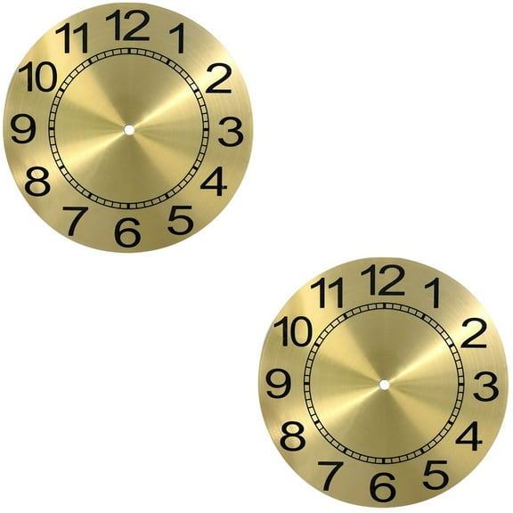 Worgeous 2pcs Wall Clock Dial DIY Clock Dial Replacement Dial Part for DIY Clock Making Round Clock Dial Part