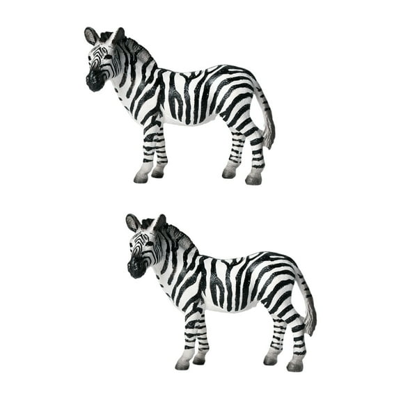 WORGEOUS 2pcs Wild Animal Ornament Plastic Zebra Craft Room Model Decoration Creative Gift for Home Hotel (Mother Zebra - 0.064KG)