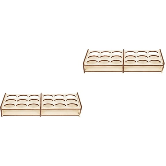 WORGEOUS 2pcs Wooden Paint Rack Storage Stand Pigment Holder Home Ink Bottle Storage Rack