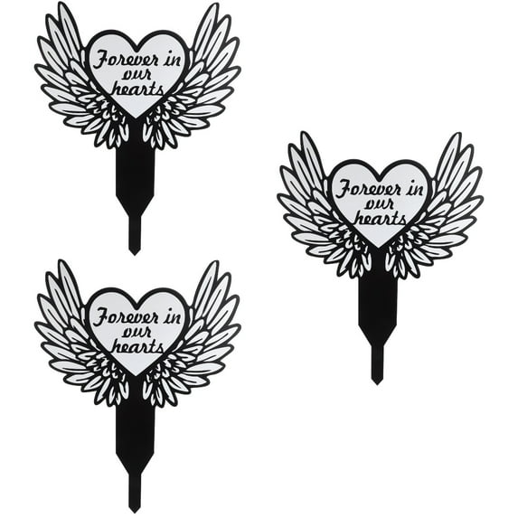 WORGEOUS 3-Pack Memorial Ornaments for Grave Decorations, Cemetery Pile Tribute for Husband