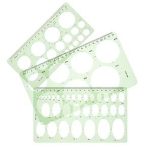 WORGEOUS 3 Pcs Circle Template Stencil Metric Ellipse Student