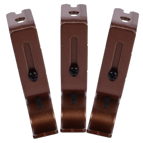 WORGEOUS 3 Pcs Clothes Hanging Rack Stand Window Curtain Brackets Curtains Rods Brown