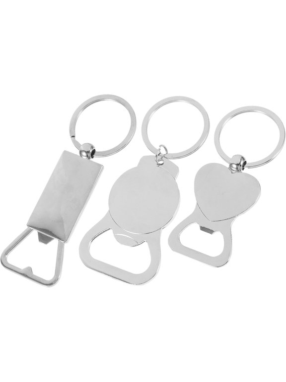 3-Pack Compact Metal Bottle Opener Keychain for and Soda Bottle Cap Removal