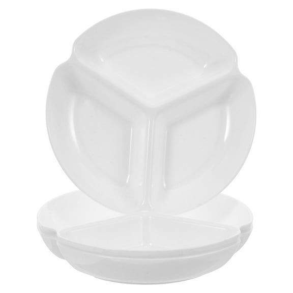 WORGEOUS  3 Pcs Paint Trays Ceramic Watercolor Mixing Palette Student White