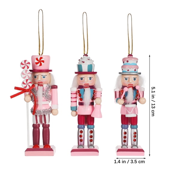 WORGEOUS 3 Pcs Plate Hood Christmas Nutcracker Ornament 13.00X3.50X3.50CM