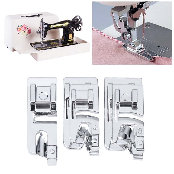 Silver Combination Sewing Machine Presser Foot for Home Use 3 Pcs High Quality Metal Accessories