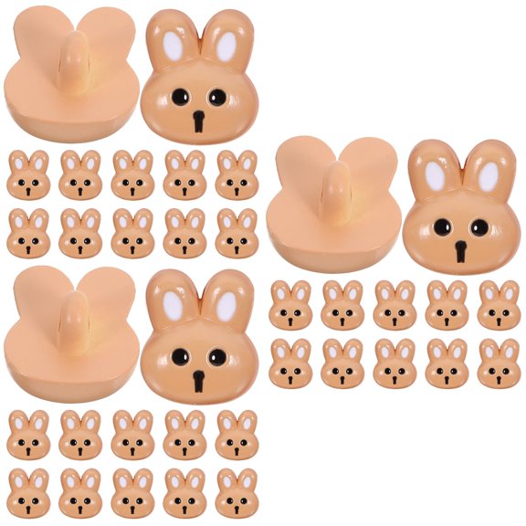 WEUVEB Bunny Modeling Resin Buttons for Crafts and Sewing Brown 36Pcs