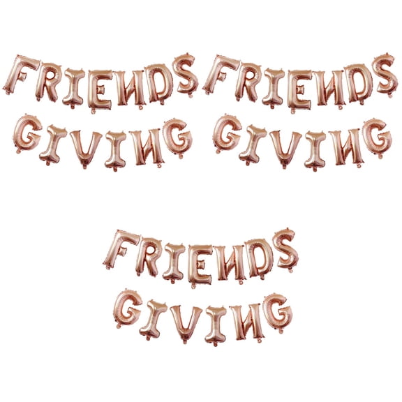 WORGEOUS 3 Sets  16in Decorative Aluminium Foil Balloons FRIENDS GIVING Balloon Banner