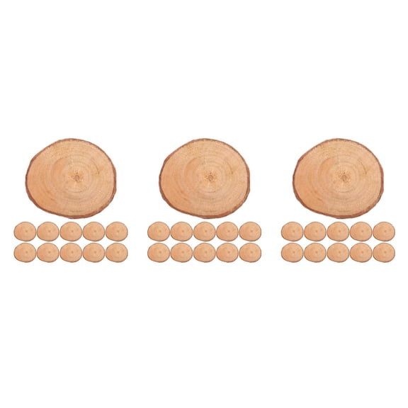 WORGEOUS 3 Sets  40 Pcs 3-4cm DIY Wedding Decors Handmade Wooden Slices DIY Accessories