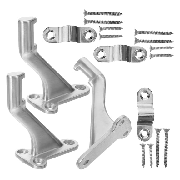 3 Sets Silver Handrail Brackets for Stairs Made of Durable Stainless Steel Extend Support
